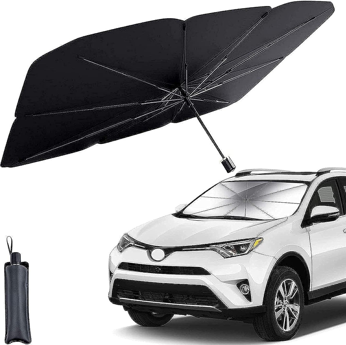 Car Sun Shade for Windshield Foldable Car Sun Umbrella UV Sun and Heat Protection Foldable Sun Shade
